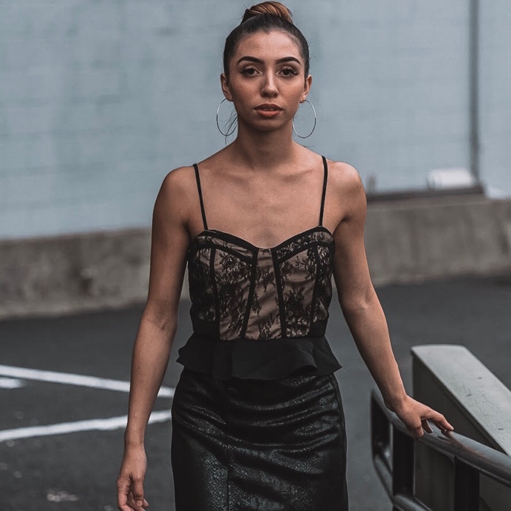 Black Lace Crop Top